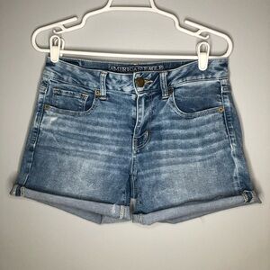 American Eagle midi denim shorts 8